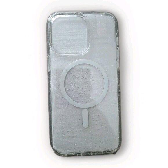 iPhone 15 Pro Max  Case Cover Comfort Grip Drop Protection Clear Glitter - Picture 2 of 4